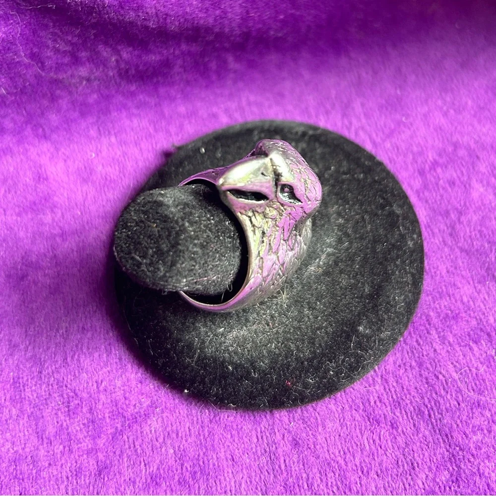 VINTAGE G&S SILVER EAGLE RING - Picture 2 of 5